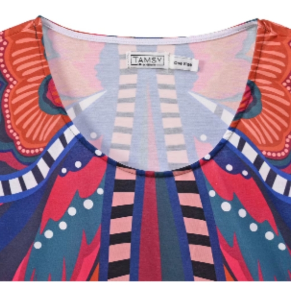 Tamsy butterfly print tunic with matching slouch bag, new - Picture 2 of 3